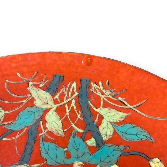 Vintage Rice Bowl Floral Oxblood Red Ceramic Made in Hong Kong - Picture 10 of 11